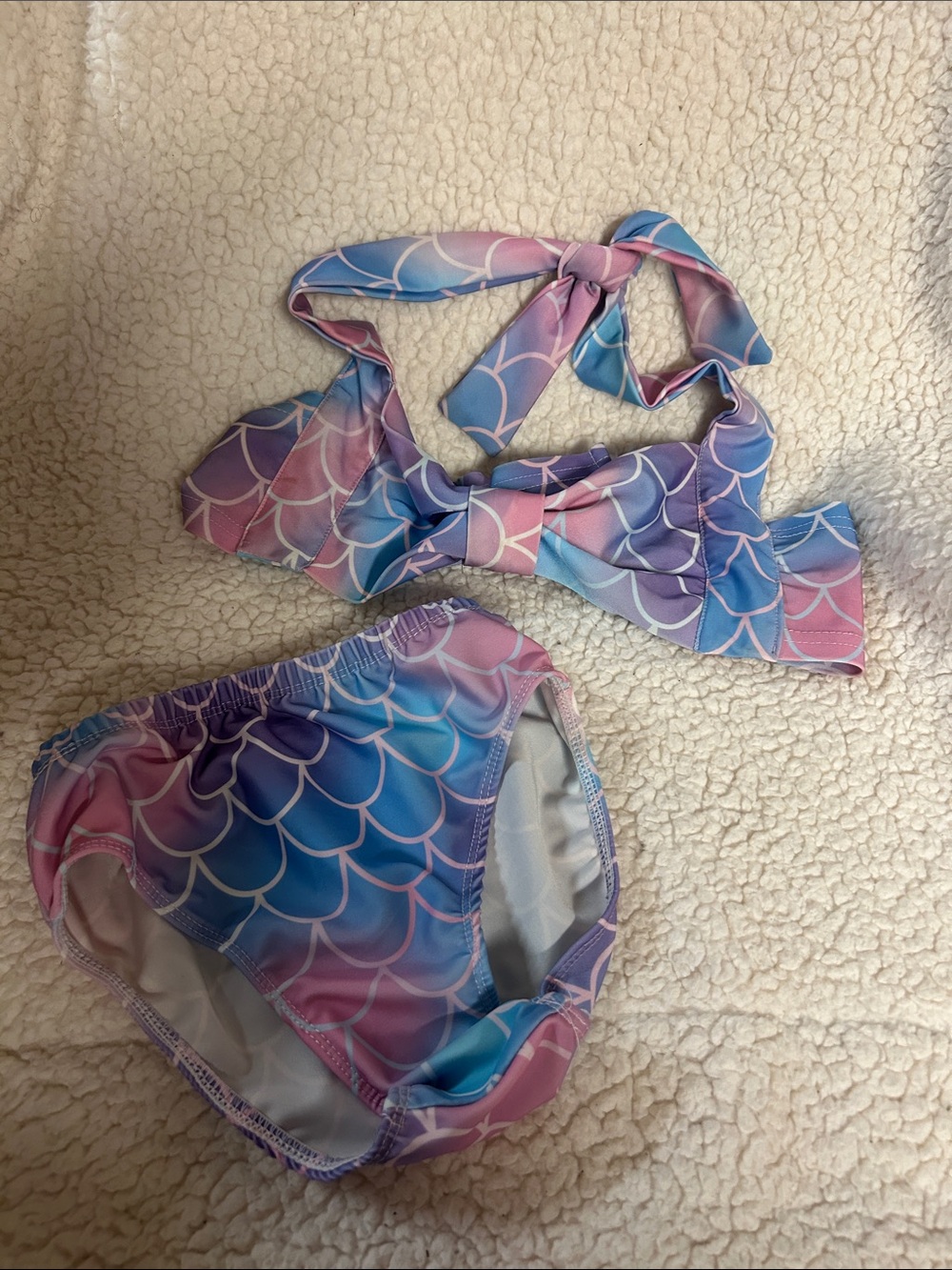 Girls 7-8 (130) Mermaid Bikini Set with Tail